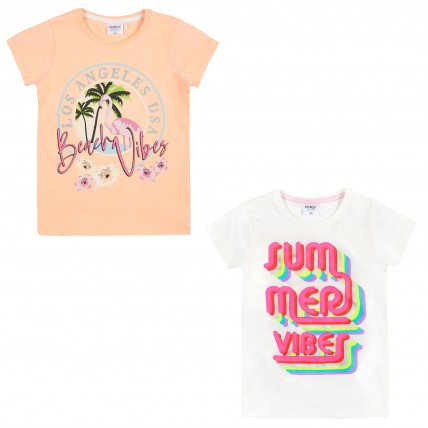 Girls 2 Pack Summer T-Shirts