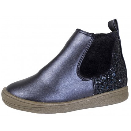 Faux Patent Leather Chelsea Ankle Boots