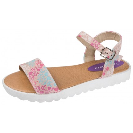 Girls Floral Spoer Sandals - Pink