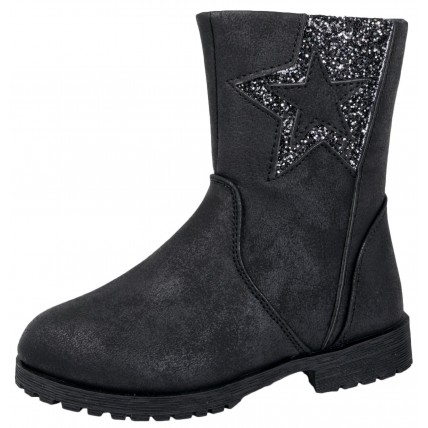 Girls Mid Calf Ankle Boots - Glitter Star