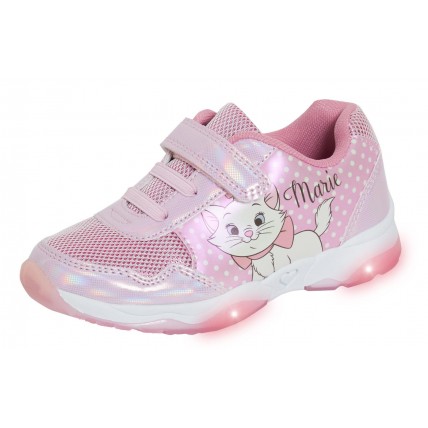 Girls Aristocats Marie Light Up Trainers Kids Disney Flashing Sports Shoes Pumps