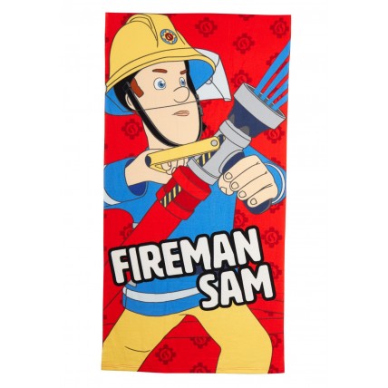 Boys Fireman Sam Beach Towel Kids Character Pool Holiday Swimming Wrap One Size