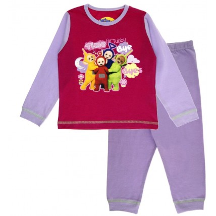 Girls Teletubbies Long Pyjamas Kids 2 Piece Character PJs Nightwear Infants Size