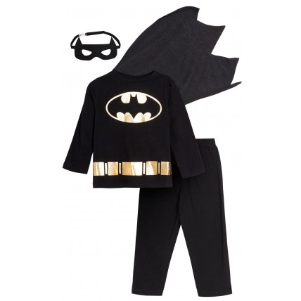 Boys Novelty Batman Dress Up Pyjamas Kids DC Comics Pjs Set Nightwear Age Size