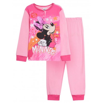 Minnie Mouse Luxury Glitter Pyjamas Girls Gift Boxed Disney Pjs Set Nightwear