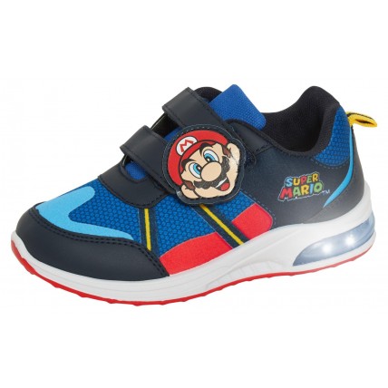 Boys Super Mario Brothers Light Up Sport Trainers Kids Nintendo Flash Skate Shoe