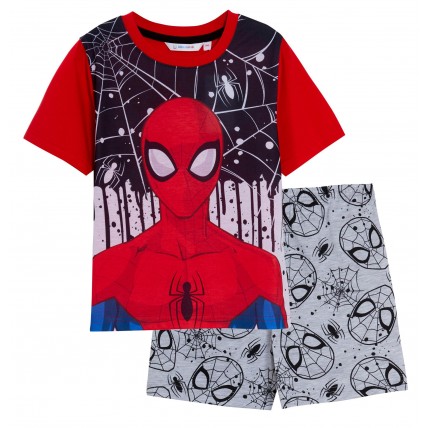 Boys Spiderman Short Pyjamas Kids Marvel Shortie Pjs Set For Boys Nightwear Set