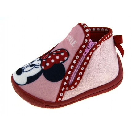 Minnie Mouse Zip Bootie Slippers