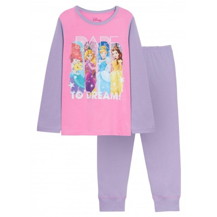 Girls Disney Princess Full Length Pyjamas Kids Full Length Long Pj Set Nightwear