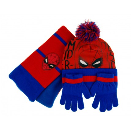 Marvel Spiderman Hat, Glove & Scarf Set