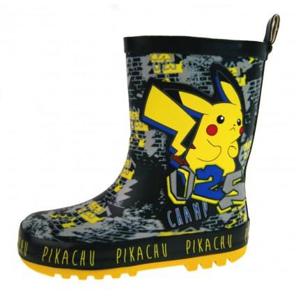 Pokemon Boys Pikachu Rubber Wellington Boots - Champ