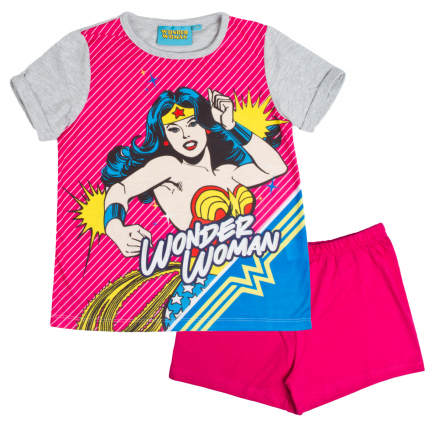 Wonder Woman Short Pyjama Set - Pink Stripe
