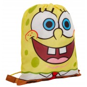 Kids SpongeBob SquarePants Gym Bag Boys Girls Drawstring School Swim Lunch Bag