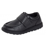 Boys Black School Shoes Kids Easy Touch Fasten Formal Shoes Boys Nursery Shoes