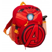 Boys Marvel Iron Man Backpack + Lunch Bag + Water Bottle Matching 3 Piece Set
