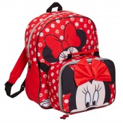 Disney Minnie Mouse Backpack With Lunch Bag Girls School Nursery Matching Set