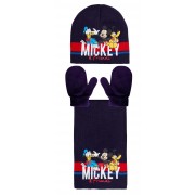 Boys Disney Mickey & Friends 3 Piece Winter Set Kids Hat + Mitten Gloves + Scarf