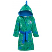 Boys Peppa Pig George Pig Hooded Fleece Dressing Gown Kids Dino Bathrobe Size