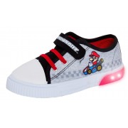Super Mario Light Up Canvas Trainers Boys Mario Kart Canvas Pumps With Lights