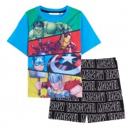 Boys Avengers Short Pyjamas Kids Marvel Shortie Pjs Set Super Hero Nightwear