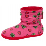 Girls Minecraft Slipper Boots Kids Creeper Gamer Warm Fleece Slippers House Shoe