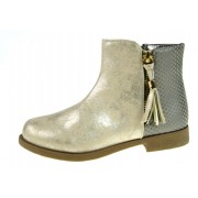Gold Glitter Tassel Ankle Boots