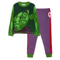 Boys Incredible Hulk Dress Up Pyjamas Kids Marvel Novelty Full Length Pjs Set