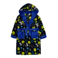 Boys Novelty Gaming Hooded Fleece Dressing Gown Kids Plush Bathrobe Gift Size