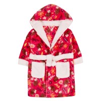 Girls Novelty Hedgehog Robe Kids Hooded Fleece Dressing Gown Bathrobe Gift Size