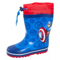 Boys Captain America Tie Top Wellington Boots Marvel Wellies Wellingtons Wellys