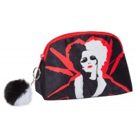 Cruella Make Up Bag for Women Disney Plush Cosmetic Toiletries Bag Pencil Case