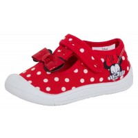 Girls Disney Minnie Mouse Canvas Pumps Kids Easy Fasten Plimsoll Trainers Size