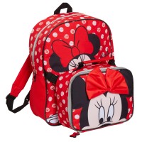 Disney Minnie Mouse Backpack With Lunch Bag Girls School Nursery Matching Set
