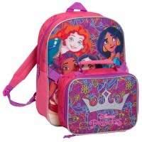 Disney Princes Backpack With Lunch Bag Girls School Nursery Matching Lunch Set