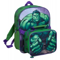 The Hulk Backpack + Lunch Bag For Kids Marvel School Bag For Boys Nursery Bag