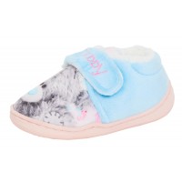 Girls Tatty Teddy Easy Fasten Slippers Kids Me To You Fleece Lined House Shoes