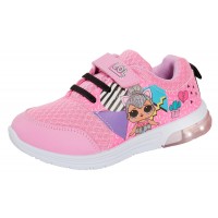 LOL Surprise Dolls Girls Light Up Trainers Kids Easy Touch Fasten Sports Shoes