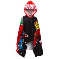 Boys Avengers Hooded 100% Cotton Towel Kids Marvel Super Hero Beach Poncho Bath Wrap Robe