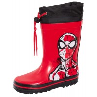 Boys Spiderman Tie Top Wellington Boots Marvel Kids Wellies Wellingtons Wellys