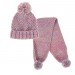 Girls Chunky Knit Woolly Hat + Scarf Winter Set Kids Thick Fleece Xmas Gift Size