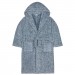 Boys Two Tone Sherpa Fleece Hooded Dressing Gown Kids Snuggle Bathrobe Gift Size