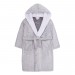 Girls Grey Plush Hooded Fleece Dressing Gown Kids Soft Bathrobe Housecoat Gift