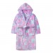 Girls Glitter Ombre Hooded Fleece Dressing Gown Kids Plush Bathrobe Gift Size