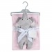 Baby Boys Girls Blanket + Plush Elephant Gift Set Newborn Fleece Wrap Pink Blue