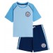 Kids Manchester City Short Pyjamas Boys Premiership Football Kit Shorts T-shirt