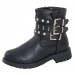 Girls Studded Buckle Mid Calf Boots