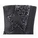 Girls Mid Calf Ankle Boots - Glitter Star