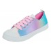 Girls Rainbow Gradient Ombre Canvas Pumps Kids Iridescent Casual Trainers Size