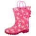 Girls Unicorn Light Up Wellington Boots Kids Pink Wellies Handle 3D Rain Shoes