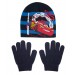 Boys Disney Cars Stretch Beanie Hat + Gloves Winter Set Lightning McQueen Gift
